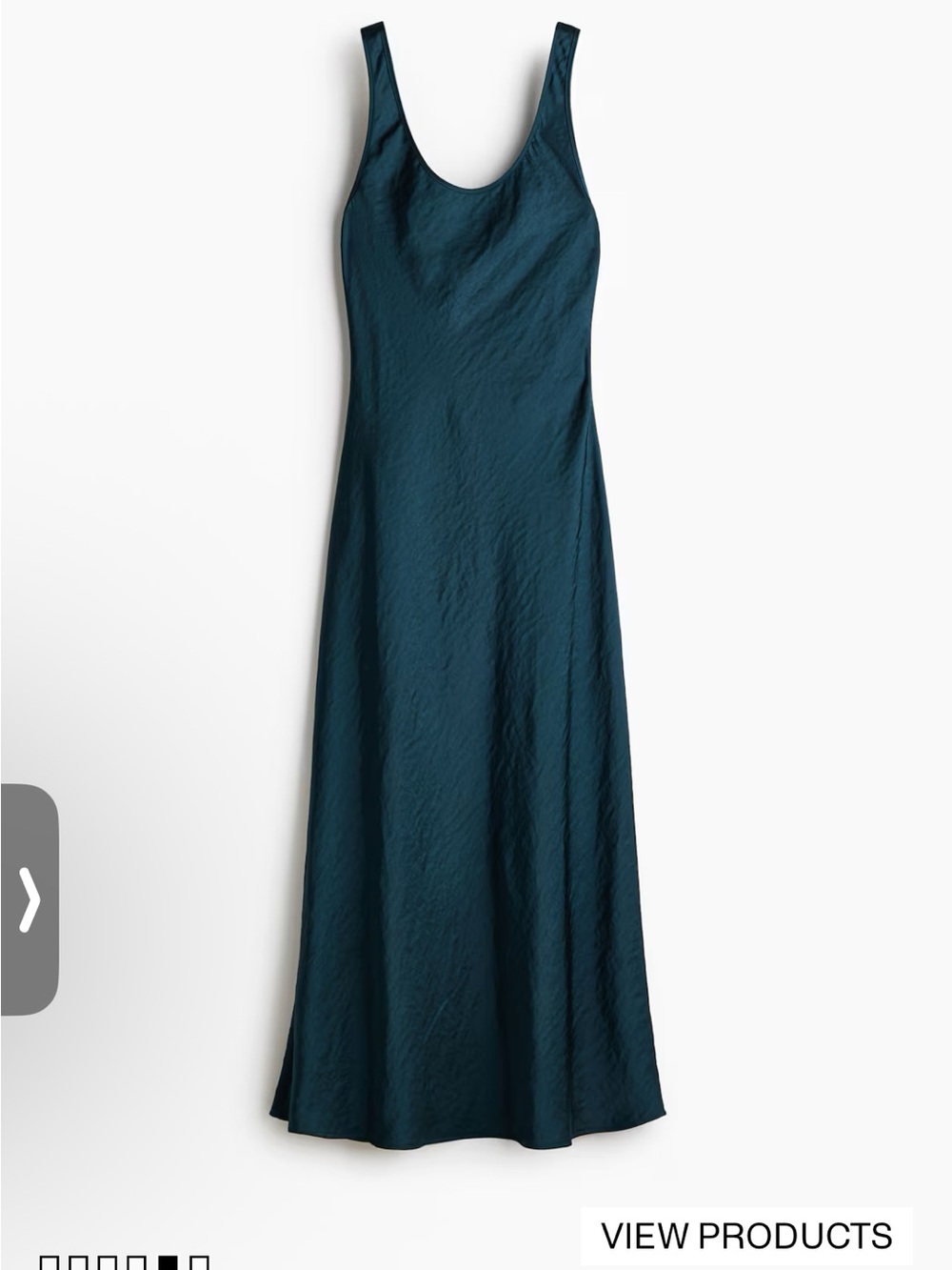 H&M Teal Satin Maxi Dress